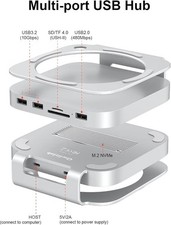 UH60 Pro Aluminum Dock Stand for Mac Mini NVMe USB SD Expansion Hub picture