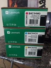 LEXMARK 84C1HY0 84C1HC0 84C1HM0 High Yield Printer Toner CX725 Sealed LOT OF 3 picture