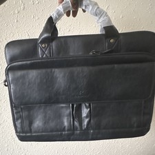 Rainsmore Black Laptop Briefcase, Solid, Leather/Canvas/Nylon/PU picture