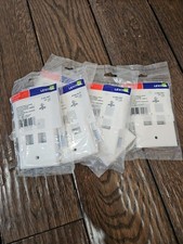 Leviton 41080-4WP QuickPort Single Gang Wall Plate, 4 Port in White - Pack of 6 picture