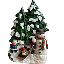 Snowman Family Hand Painted Christmas Holiday Snowman 6 Outlet Wall Adapter picture
