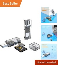 Compact 2 Pack USB-C Card Reader - Stylish Transparent Design for Fast Transfers picture