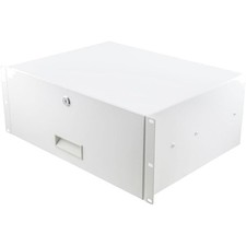 NavePoint 4U Rack Mount Drawer 19 Inch Server Cabinet Lock White picture