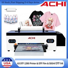 ACHI A3 DTF Epson 1390 Printer T-Shirt White ink Heat Transfer Printing CMYKW+W picture