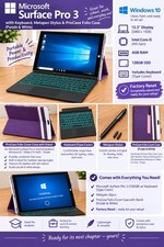 Microsoft Surface Pro 3 i5 4GB 128GB Windows 10 Pro Silver w/ Type Cover Bundle picture