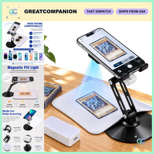 Foldable Trading Card Scanner Stand with LED Light & Scanning Pad, Carbon Steel picture