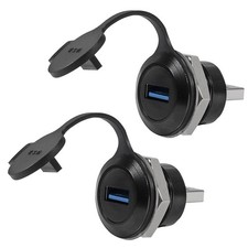 ALMOCN 2PCS USB 3.0 Panel Mount Coupler Waterproof USB Male to Female Convers... picture