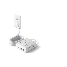 Superdanny Extension Cord Multiple Flat Plug Surge Protector Power Strip 10 Ft picture