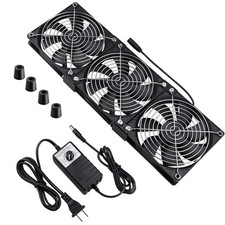 Wathai Dual Ball 3 x 120mm Computer Fan with AC Plug DC 12V Big Airflow Fans...  picture