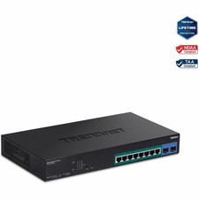 TRENDnet 10-Port Gigabit Web Smart PoE+ Switch with 8 Gigabit PoE+ Ports, 2 SFP picture