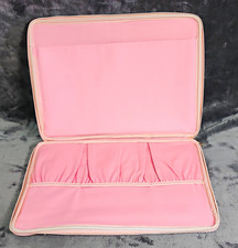 Pink Faux Leather Padded Zipper Laptop Case Sleeve Fits 15 in, 16 x 11 in picture
