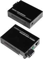 A Pair 2 Pack SC Single Mode Gigabit Ethernet Media Converter 10/100/1000Mbps picture