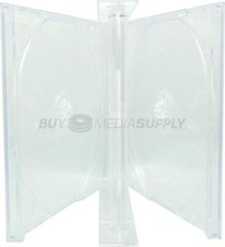 22mm Clear Quad 4 Discs CD Jewel Case Lot picture
