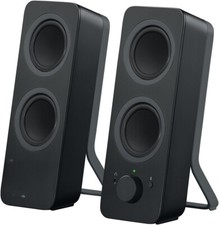 2.0 Stereo Computer Speakers with Bluetooth, Auxiliary Desktop Stand picture