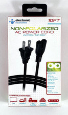 10ft NON- Polarized  AC Power Cord 2 Slot Cable  TV Laptops Soundbar Monitor New picture