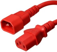 15 PACK LOT 15ft IEC C14 - C13 Red Power Cord 14AWG 15A/1875W 100-250V 4.6M picture