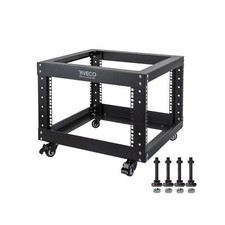 RIVECO 6U Open Frame Server Rack with Wheels- Heavy Duty 4 Post Quick Assembl... picture