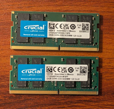Micron Crucial 64GB 32GBx2 DDR4-3200 SoDIMM MicroPC Laptop Memory CT32G4SFD832A picture
