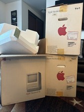 VTG 1988 Apple Macintosh SE Boxes w/ Original Styrofoam and Plastic, 2MB RAM  picture
