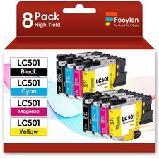 8x LC501 Ink Cartridges for Brother MFC-J1260DW MFC-J1360DW J1410DW LC501 picture