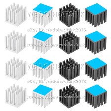 15x15x15mm Silver / Black Slotted Anodized Aluminum Heatsink With Adhesive Tapes picture