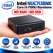 Intel NUC7i3BNK i3-7100U Mini PC Barebone No RAM No SSD WiFi M.2 DDR4 picture