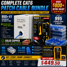 Belkin • Cat6 •Solid Copper • RJ45 Connectors • Sleeves • Klein Tester & Crimper picture