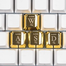 Artisan Zinc Alloy Golden Keycap Mechanical Keyboard WASD 4 Keys Cherry MX picture