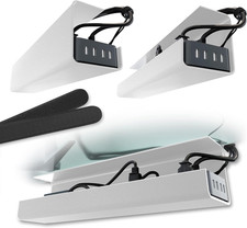 No Screw Under Desk Cable Management Tray Self Adhesive Cord Organizer Set 2 picture