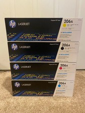 Genuine HP 206A Original LaserJet Toner Set 4-Pack CMYK W2110A W2111A W2112A W21 picture