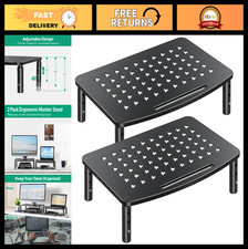 2 Pack Adjustable Monitor Stands Risers - Premium Metal for Laptop, PC, iMac picture