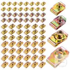 100 PCS U-Clip Nut Set for Auto Car – M4 M5 M6 M8 Assortment Kit (25 Each) Color picture