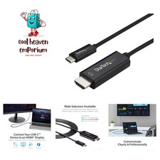 StarTech 6ft USB-C to HDMI 2.0 Cable | 4K 60Hz | Slim, Flexible Design, Black picture