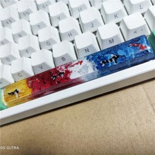 Handmade 6.5U Spacebar Artisan Koi Fish Resin Key Cap For Custom Mechanical Key picture