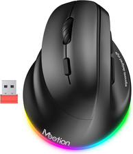 Wireless Left-Handed Ergonomic Vertical Mouse with RGB Lighting Rechargeable picture