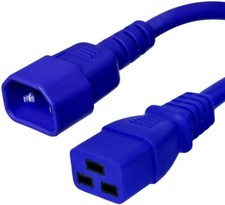 15 PACK LOT 5ft IEC C14 - C19 Blue Power Cord 14AWG 15A/1875W 100-250V 1.5M picture
