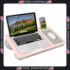 Laptop Lap Desk Pink 21.1 x 12 Inches with Mouse Pad and Phone Slot picture