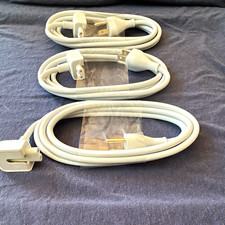 Lot of 3 White 2-Prong to 2-Prong Right Angle Power Cords, 6 ft Length picture