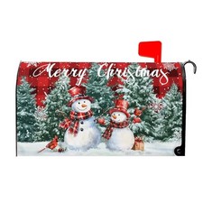 Merry Christmas Snowman Mailbox Covers Magnetic Standard 21x18 in Xmas Snowman picture