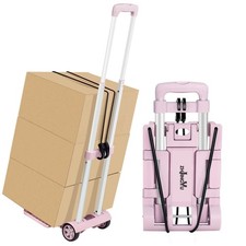 Folding Dolly Pink Hand Cart,Folding Hand Truck Aluminum Trolley,Small Dolly,... picture
