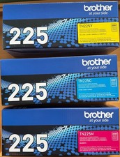 Sealed new genuine Brother TN225C, TN225M, TN225Y High Yield Toner Cartridge Set picture