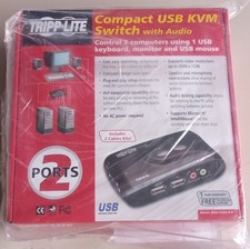 Tripp Lite Compact USB KVM Switch Box Audio 2 Ports Model B004-VUA2-K-R picture