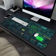 1pc XXL Large Gaming and Office Mouse Pad - Futuristic Control Panel Design, N picture