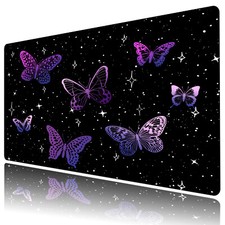Black White Mouse Pad Purple Butterfly Mouse Pad for Keyboard and Desk Mat picture