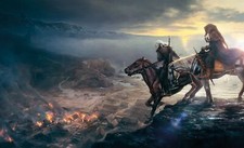 Landscape the witcher 3 wild hunt geralt of rivia video Custom Gaming Mat Desk picture