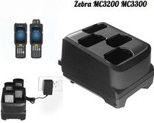 4 Slot Battery Charging Cradle Kit with Power Supply for Zebra MC3200 MC3300 USA picture