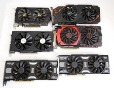 Lot of 6 Non-Working GPUs For Parts/Repair EVGA GTX 1070 RX 580 R9 380 GTX 750Ti picture