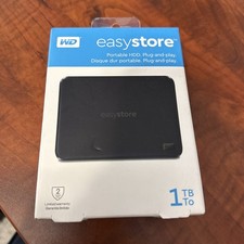 New Sealed  - Western Digital easystore 1TB USB 3.0 External Portable Hard Drive picture
