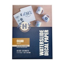 Hayes Paper, Waterslide Decal Paper for INKJET CLEAR 20 Sheets Premium Water-Sli picture