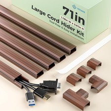 Yecaye TV Cord Hider, 71in Cord Cover, 1.18in W 0.61in H, Cherrywood picture